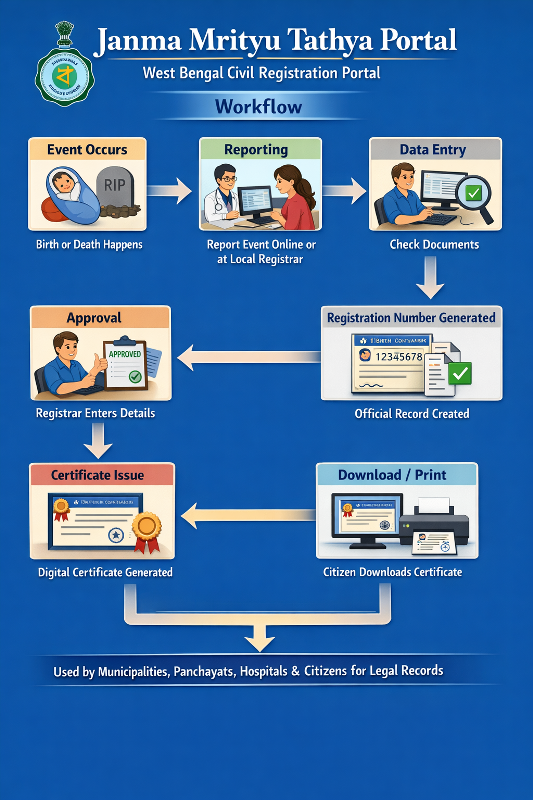 Janma Mrityu Tathya Portal – Workflow