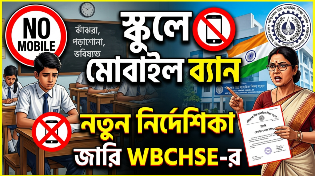 স্কুলে মোবাইল ব্যান! ক্লাসরুমে ফোন নিষিদ্ধ করে নতুন নির্দেশিকা জারি করল WBCHSE 1 mobile ban school wbchse
